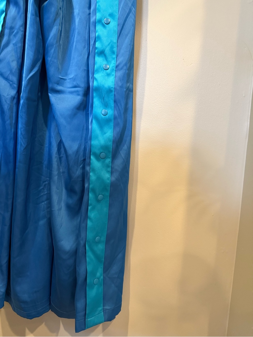 JoyLab Satin Tear Away Track Pants Blue Teal Side Stripe Size - Picture 5 of 9